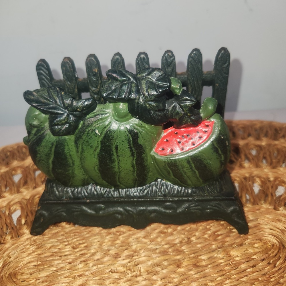 Cottagecore Watermelon Napkin Holder | Vintage Farmhouse Wrought Iron Summer...